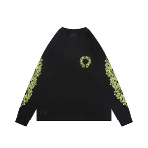CH Cross Strap Sanskrit Scroll Print Long Sleeve T-Shirt