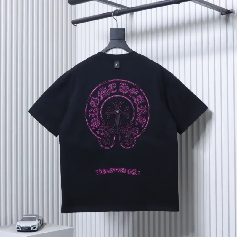 Back CH Horseshoe Cross Distressed Appliqué T-Shirt
