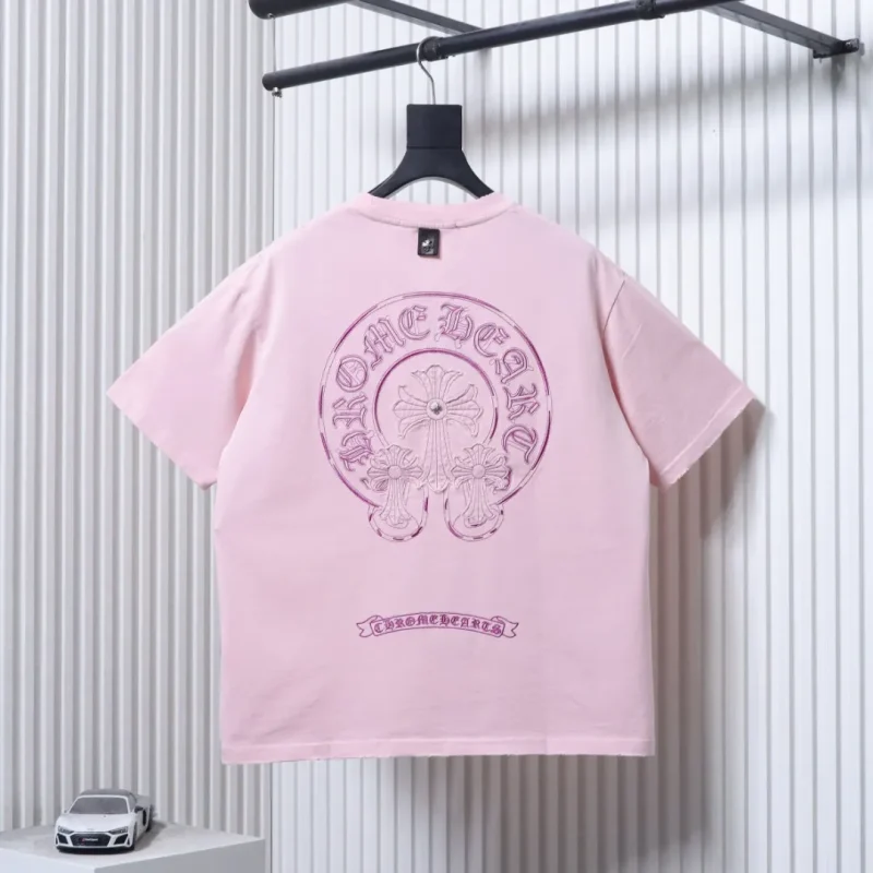 Back CH Horseshoe Cross Distressed Appliqué T-Shirt