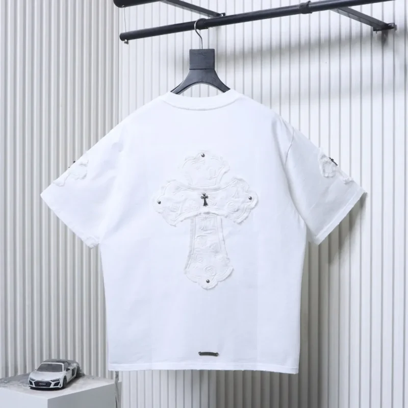 Back CH Tasseled Appliqué Cross T-Shirt