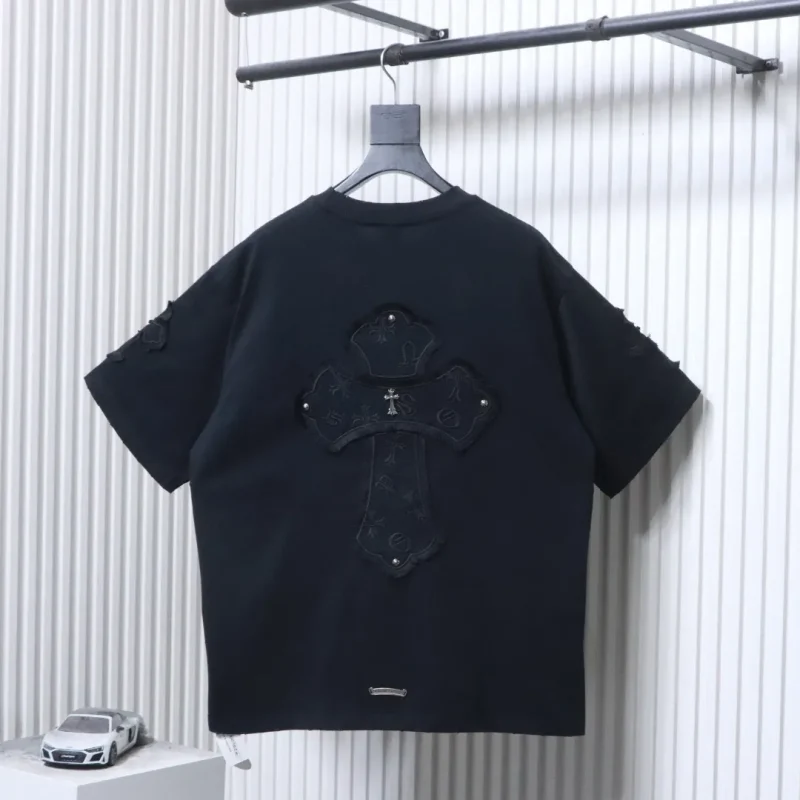 Back CH Tasseled Appliqué Cross T-Shirt