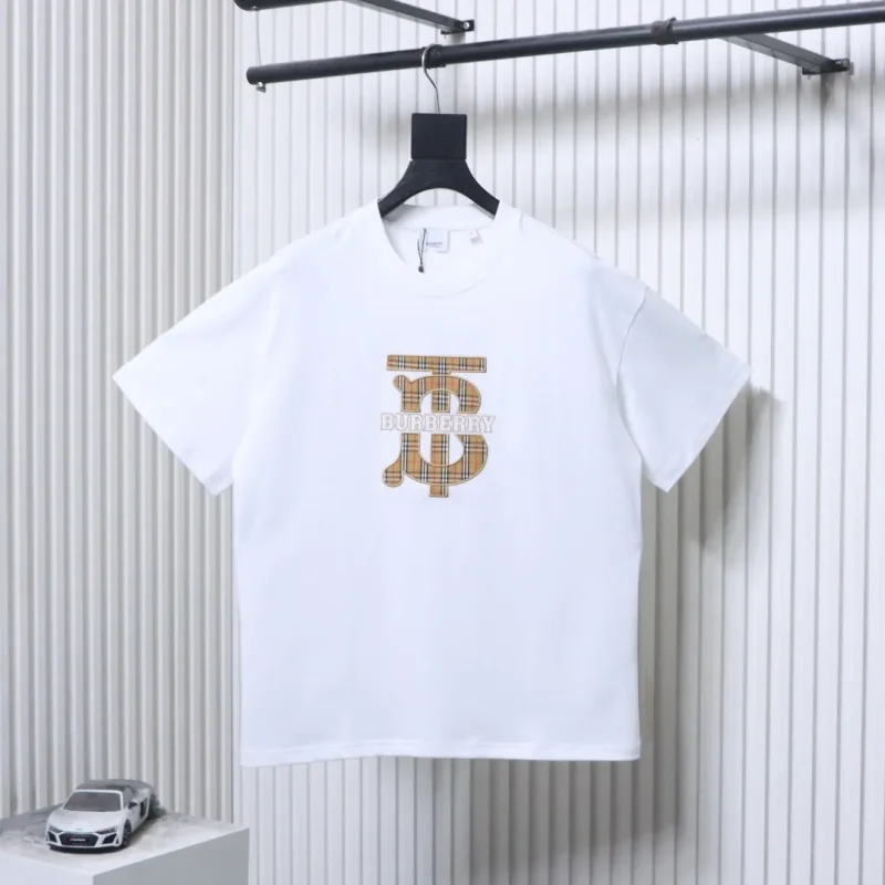 Check TB Logo Embroidered T-Shirt