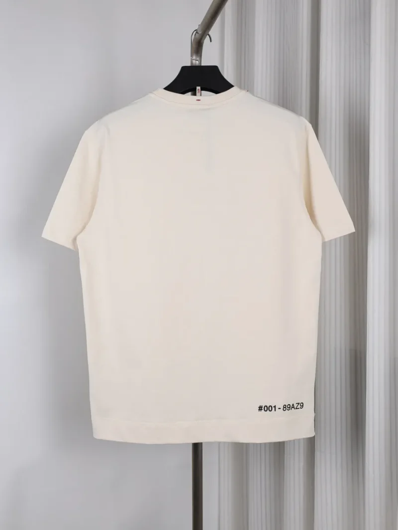 Back Concealed Collar Printed Cotton T-Shirt