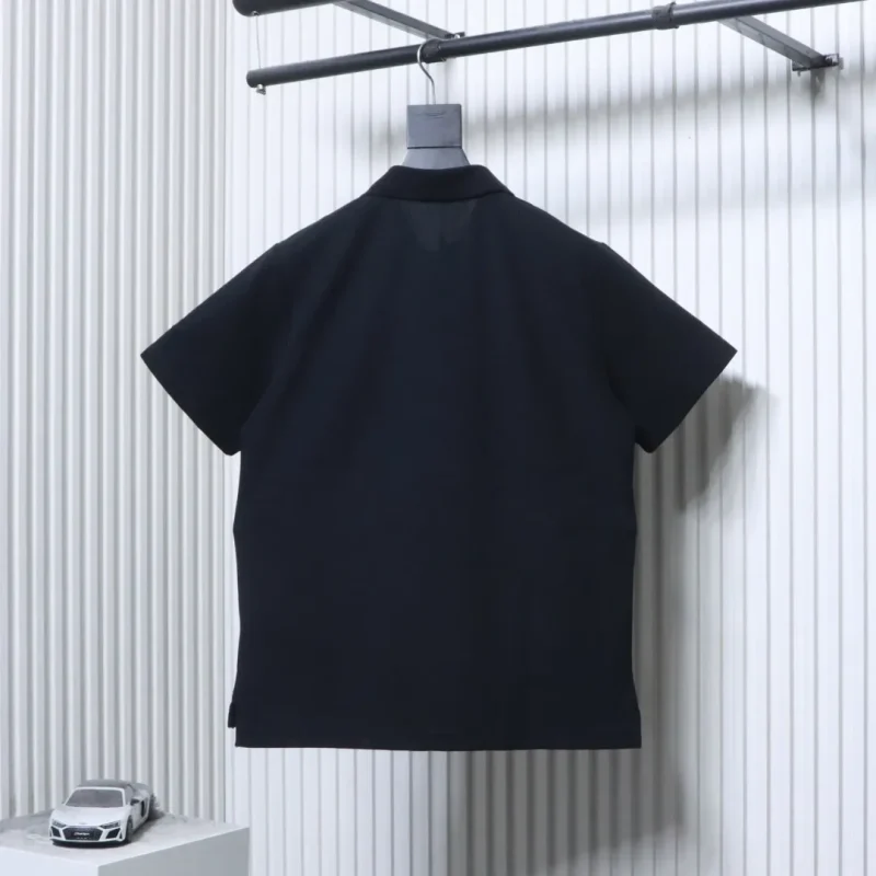 Back Logo Embroidered Piqué Cotton Polo T-Shirt