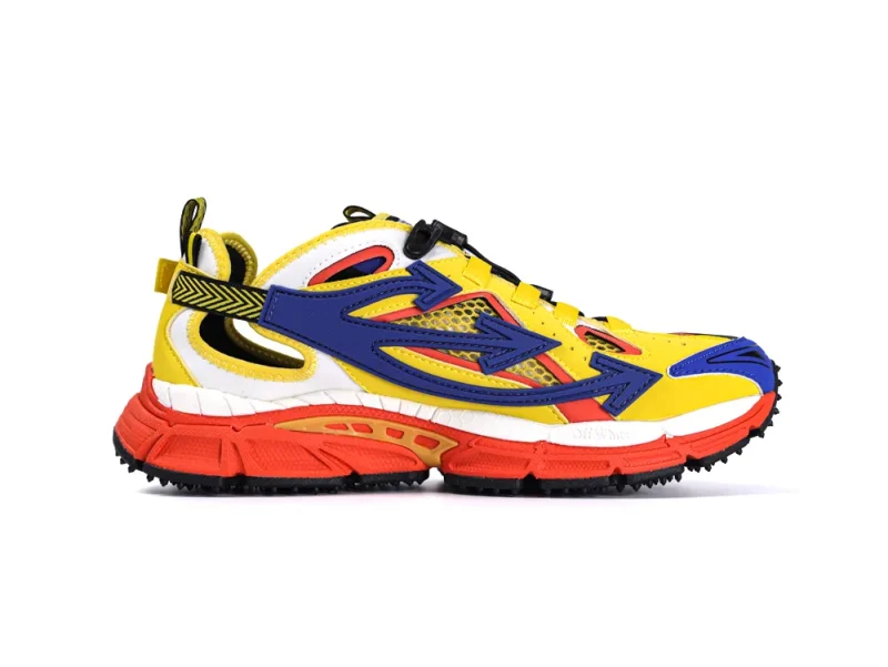 Off-White Be Right Back Open Sneakers Yellow Multicolor Right Side View