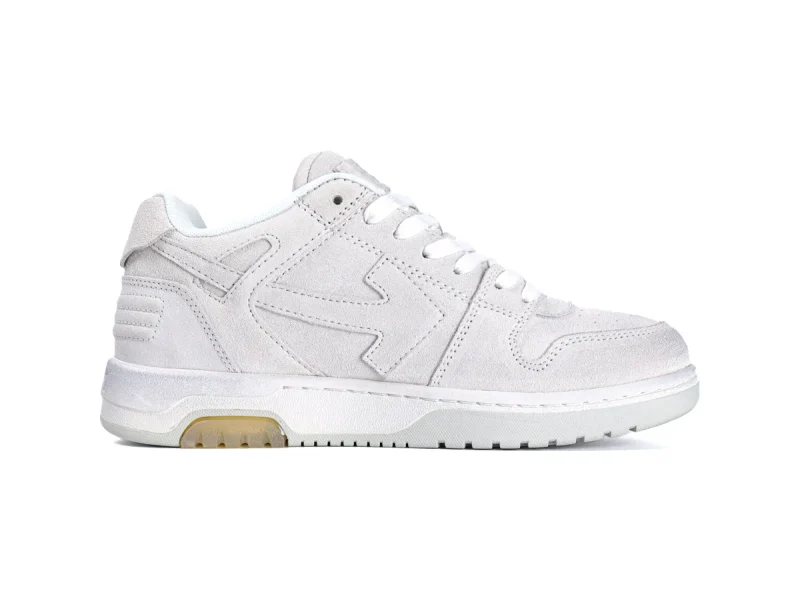 Off-White Out Of Office Vintage Leather Grey White Right Side View