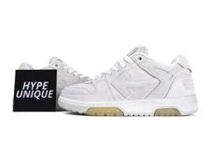 Off-White Out Of Office Vintage Leather Grey White Side Profiile