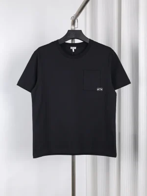 Pocket Anagram Colorblock Embroidered T-Shirt