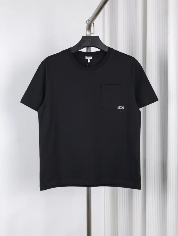 Pocket Anagram Colorblock Embroidered T-Shirt