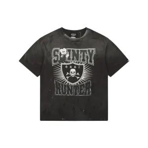 Saint Michael Middle Finger Skull Print T-Shirt