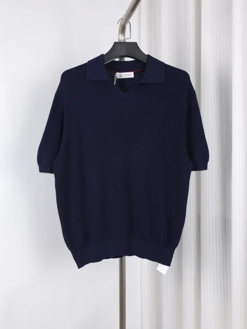 Seagull Neck Cotton Sweater