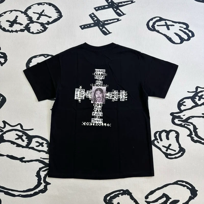 Back Sup Dash Snow Cross Back Print Cotton T-Shirt