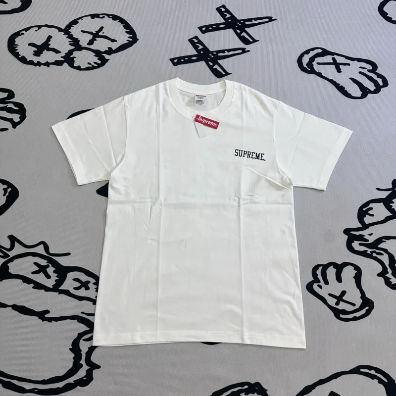 Sup Dash Snow Cross Back Print Cotton T-Shirt