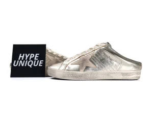 Super-Star Sabot Sneakers Platinum Foiled Leather Side Profile