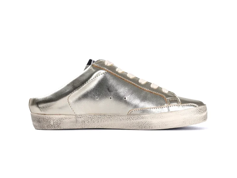 Super-Star Sabot Sneakers Platinum Foiled Leather Right Side View
