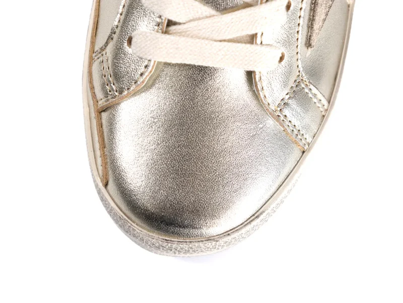 Super-Star Sabot Sneakers Platinum Foiled Leather Top View