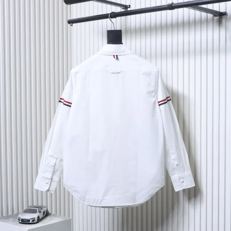 Back TB Cotton Twill Jacket Shirt with Signature TB Stripe