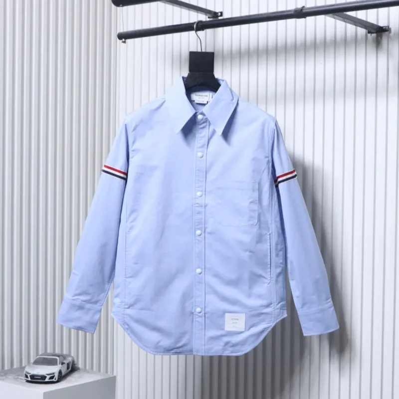 TB Cotton Twill Jacket Shirt with Signature TB Stripe