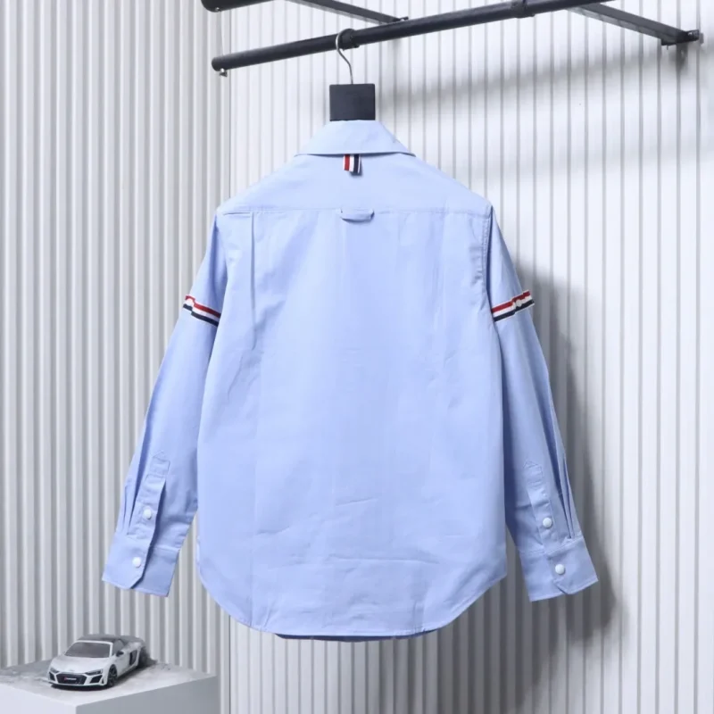 Back TB Cotton Twill Jacket Shirt with Signature TB Stripe