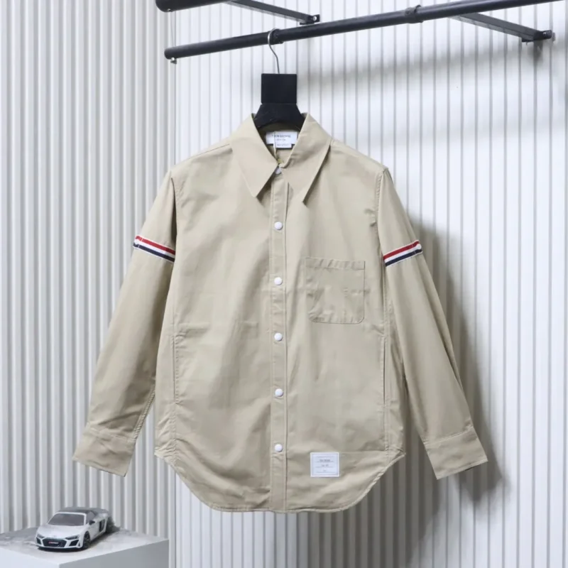 TB Cotton Twill Jacket Shirt with Signature TB Stripe