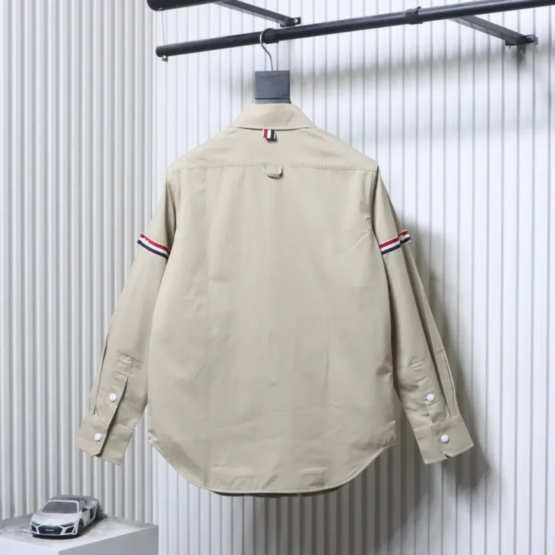 Back TB Cotton Twill Jacket Shirt with Signature TB Stripe