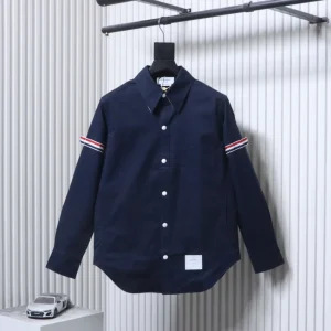 TB Cotton Twill Jacket Shirt with Signature TB Stripe