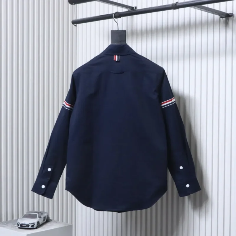 Back TB Cotton Twill Jacket Shirt with Signature TB Stripe