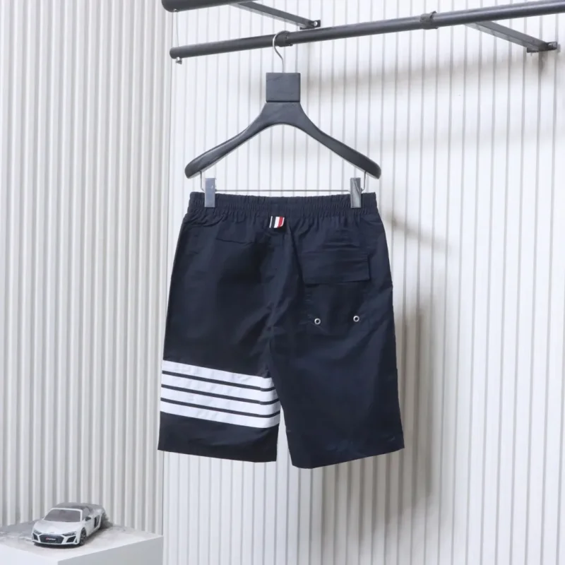 Back TB Nylon Four-Stripe Drawstring Shorts