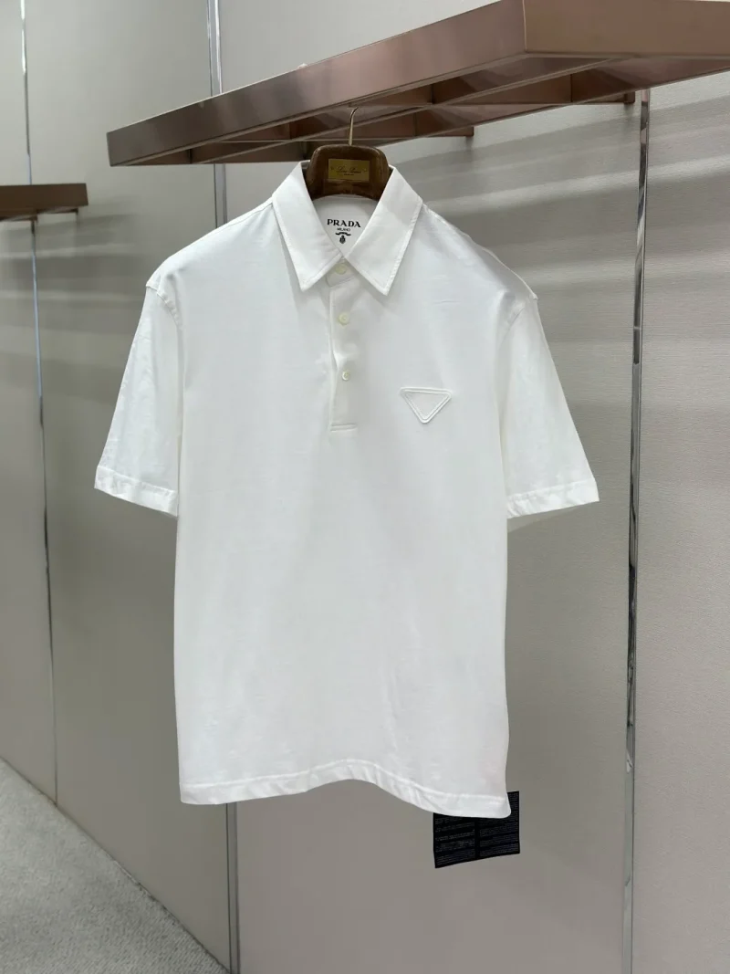 Triangle Logo Cotton Polo T-Shirt