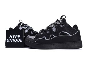 lanvln Curb Sneakers Black Grey Side Profile with Hypeunique Card