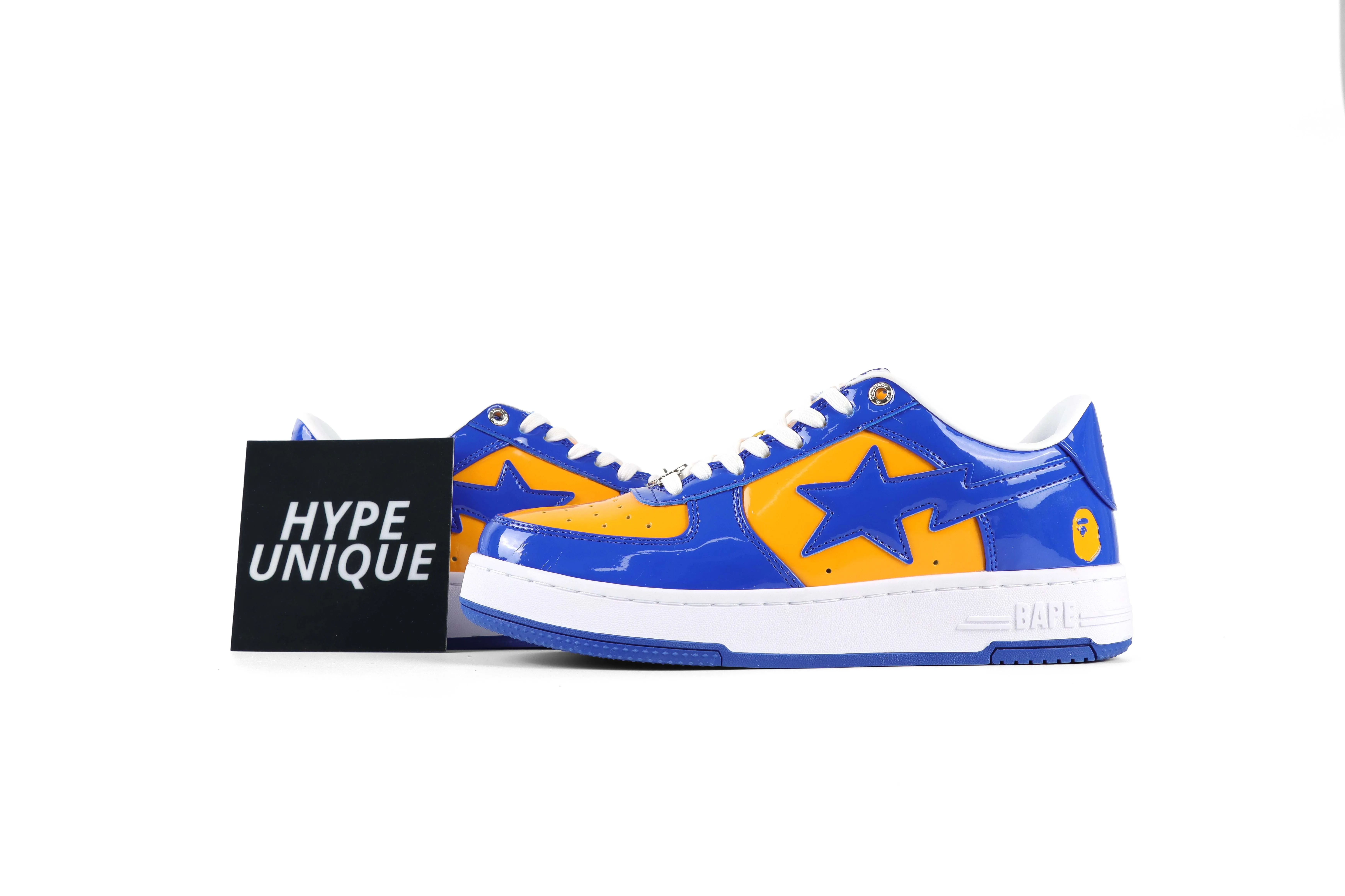 A Bathing Ape BAPE STA Purple Yellow Sneakers Side Profile
