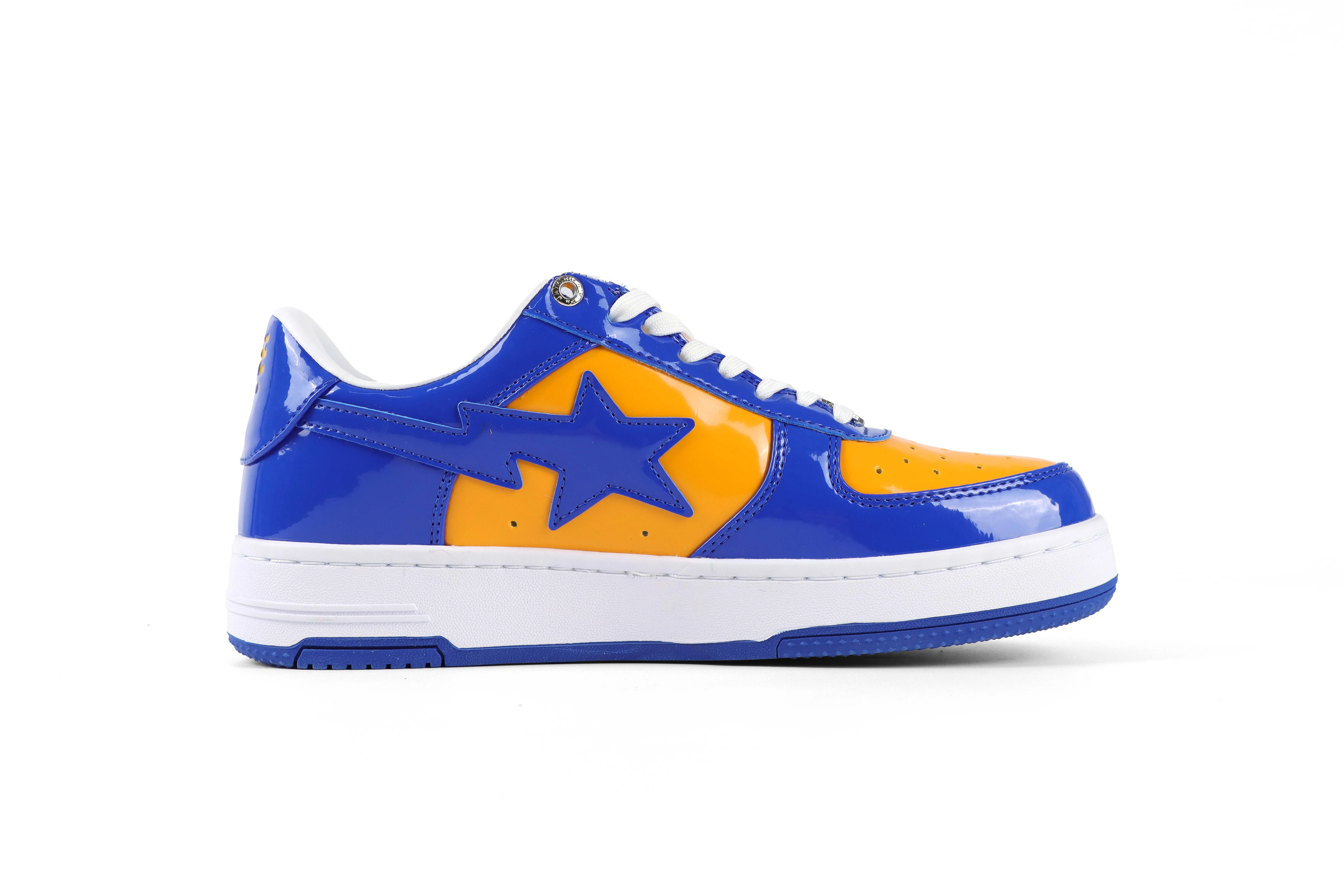 A Bathing Ape BAPE STA Purple Yellow Sneakers Right Side View