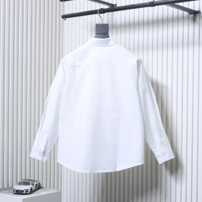 Back View AMI Heart Pocket Oxford Long Sleeve Shirt