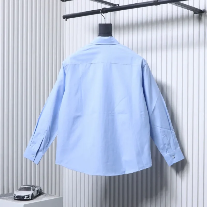 Back View AMI Heart Pocket Oxford Long Sleeve Shirt