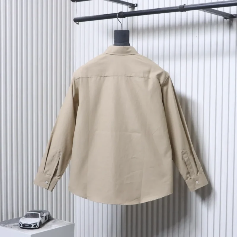 Back View AMI Heart Pocket Oxford Long Sleeve Shirt