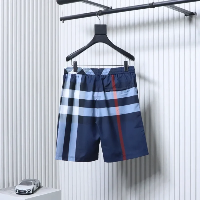 Back BBR Check Drawstring Mesh-Lined Beach Shorts