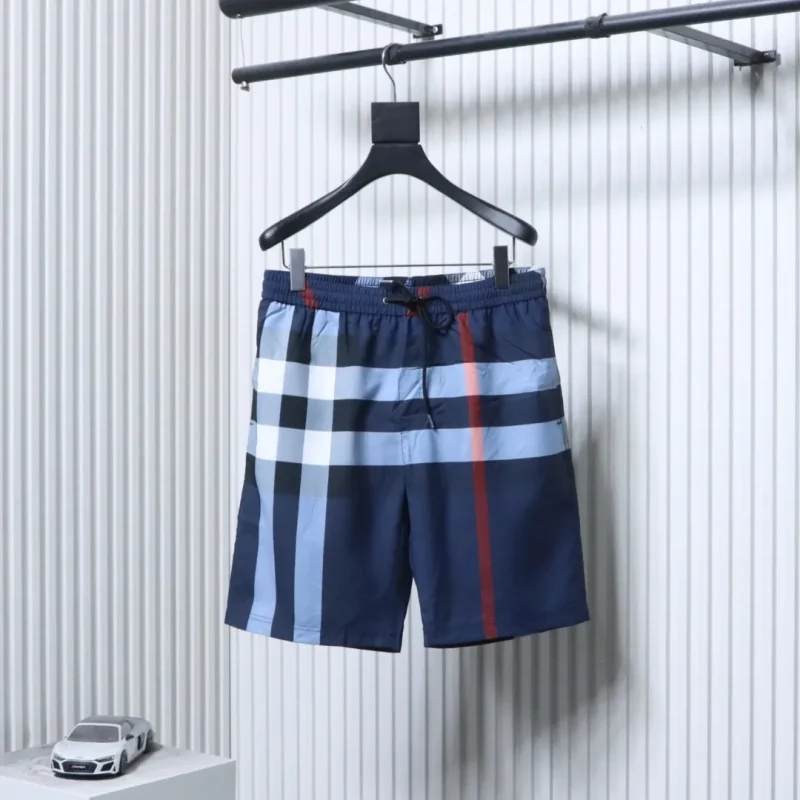 BBR Check Drawstring Mesh-Lined Beach Shorts
