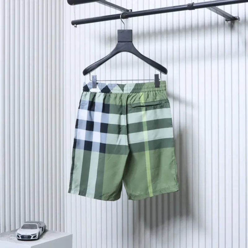Back BBR Check Drawstring Mesh-Lined Beach Shorts