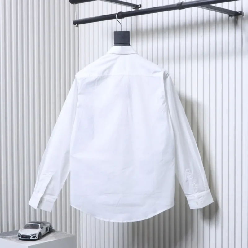 Back View BBR Classic Check Silky Satin Long-Sleeve Shirt