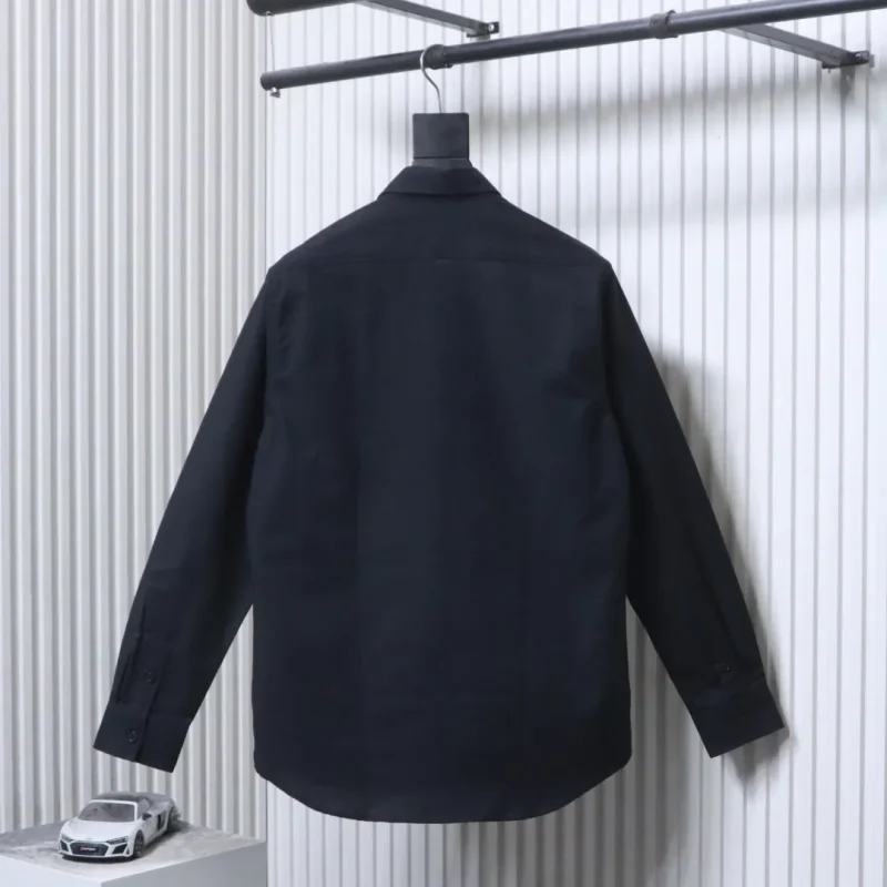 Back View BBR Classic Check Silky Satin Long-Sleeve Shirt