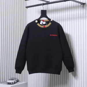 BBR Micro-Logo Check Patchwork Cotton Crew Neck Sweatshirt
