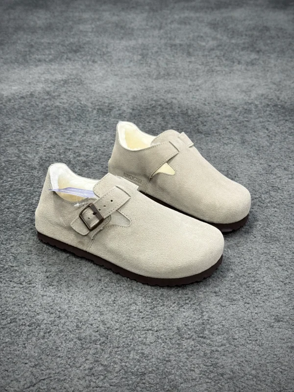 BK Boston "Antique White" London Shearling Clogs