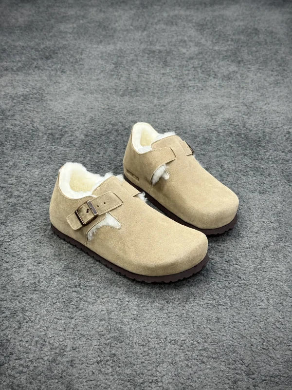 BK Boston "Taupe" London Shearling Clogs
