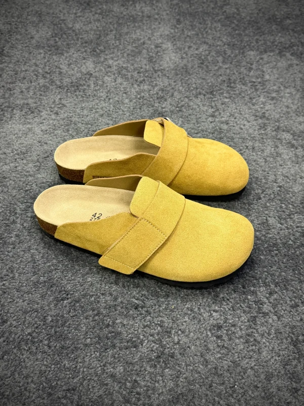 BK Loma "Mustard Yellow" Suede Velcro Clogs