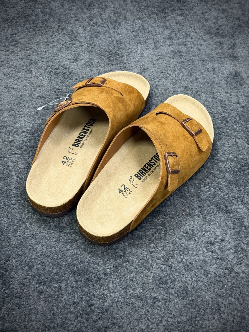 BK Zürich Suede Khaki Sandals Angeled View