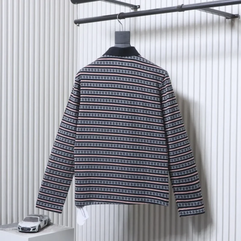 Back CH 25FW Horseshoe Striped Long-Sleeve Polo Shirt