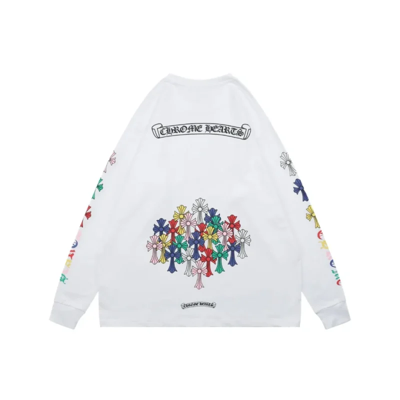 Back CH Colorful Cross Arrow Print Long-Sleeve T-Shirt