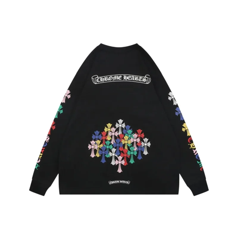 Back CH Colorful Cross Arrow Print Long-Sleeve T-Shirt