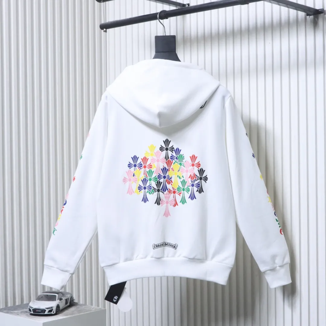 Back View CH Colorful Cross Heavyweight Hoodie