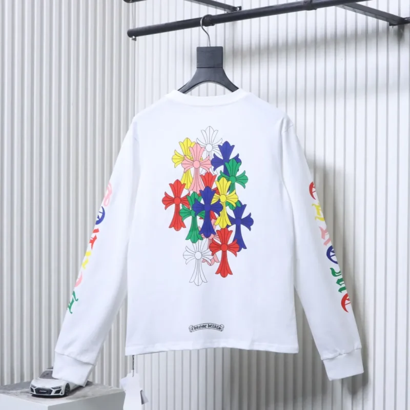 Back CH Colorful Cross Print Long-Sleeve Shirt